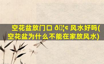 空花盆放门口 🦢 风水好吗(空花盆为什么不能在家放风水)